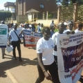 Social workers march through Kampala