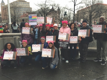 Social workers at the Women's March